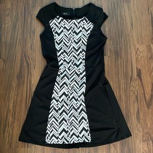 BCX Black Dress w/ White Pattern